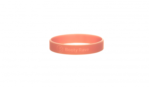 Roze silicone polsbandje met glow in the dark en gravure